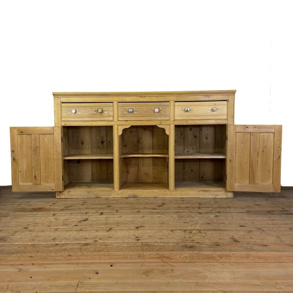 M-6719 Antique Victorian Pine Dresser Base Sideboard (5)