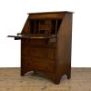 M-6802 Early 20th century oak Jacobean style bureau (2)