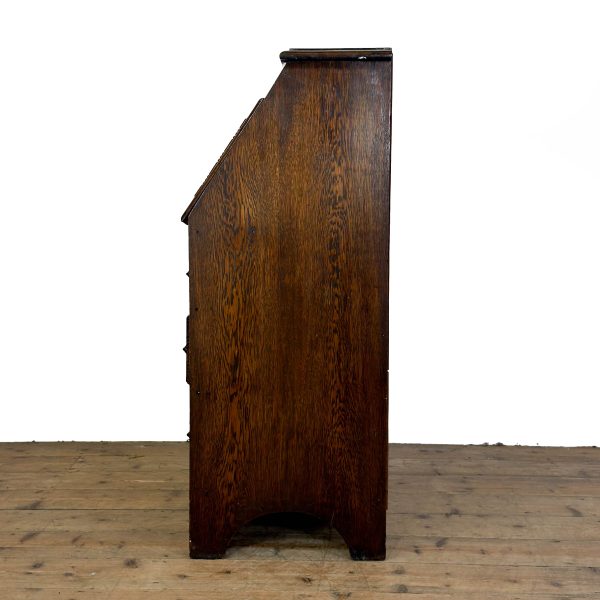 M-6802 Early 20th century oak Jacobean style bureau (4)