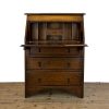 M-6802 Early 20th century oak Jacobean style bureau (8)