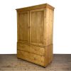 M-6844 Antique 19th Century Pine Linen Press Cupboard (1)