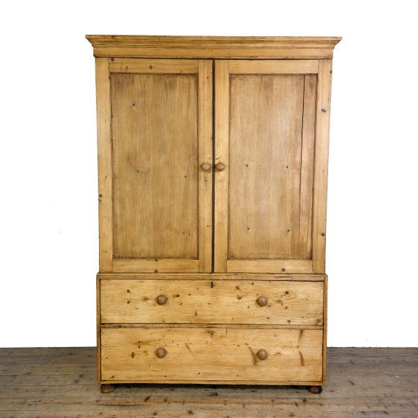 M-6844 Antique 19th Century Pine Linen Press Cupboard (2)