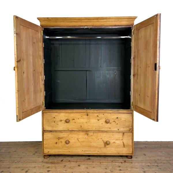 M-6844 Antique 19th Century Pine Linen Press Cupboard (8)