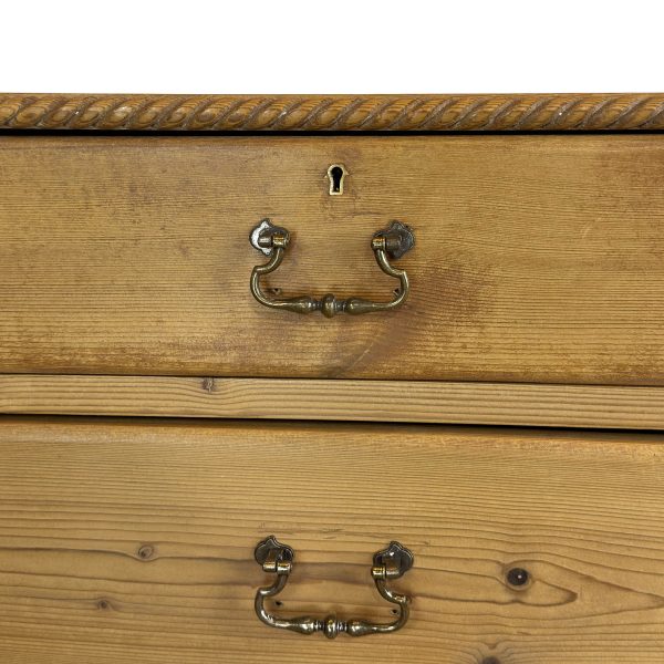 M-6845 Antique Stripped Pine Chest of Drawers (6)