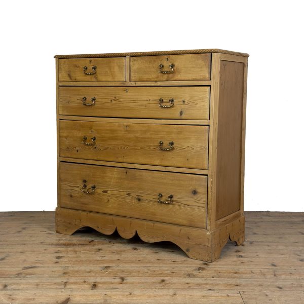 M-6845 Antique Stripped Pine Chest of Drawers (7)