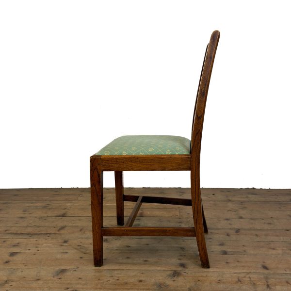 M-6847 Antique Set of Six Country Oak Dining Chairs (1)
