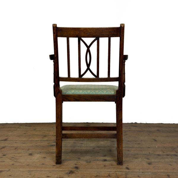 M-6847 Antique Set of Six Country Oak Dining Chairs (10)