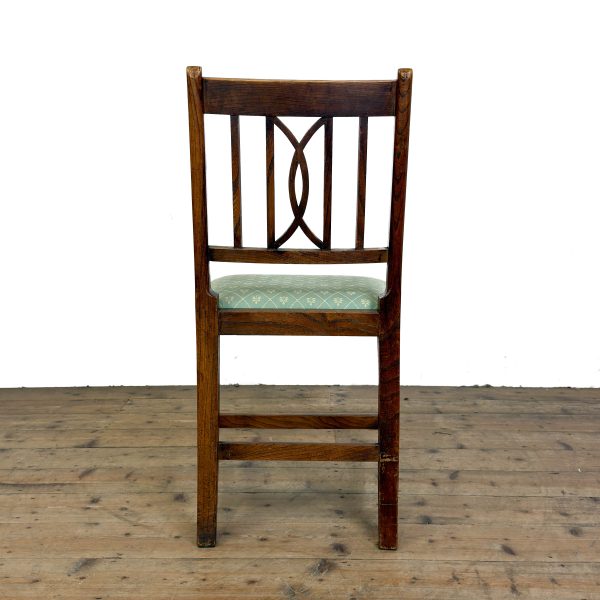M-6847 Antique Set of Six Country Oak Dining Chairs (2)