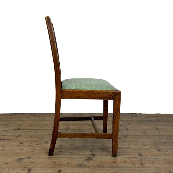 M-6847 Antique Set of Six Country Oak Dining Chairs (3)