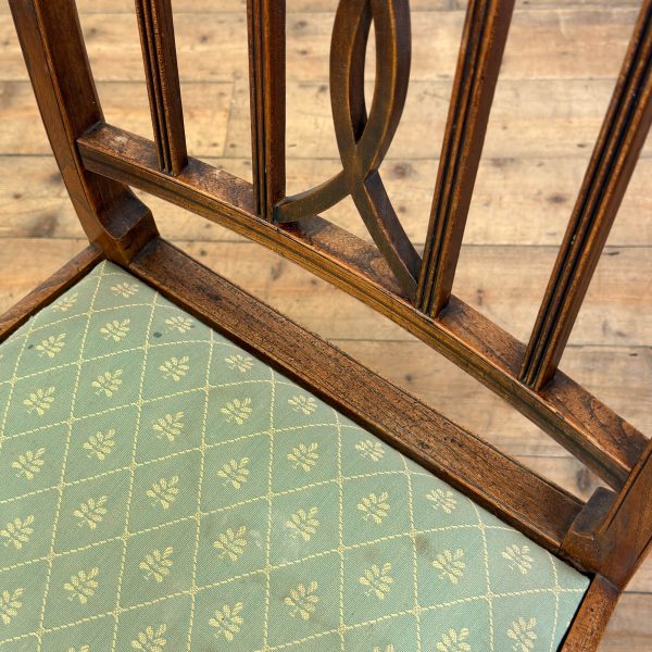 M-6847 Antique Set of Six Country Oak Dining Chairs (6)