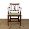 M-6847 Antique Set of Six Country Oak Dining Chairs (8)