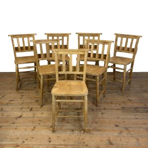 M-6850 Set of Seven Antique Chapel Chairs (1)