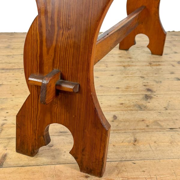 M-6853 Antique Pine Organ Bench Side Table (1)