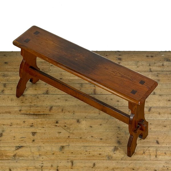 M-6853 Antique Pine Organ Bench Side Table (4)