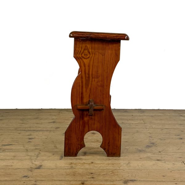 M-6853 Antique Pine Organ Bench Side Table (5)