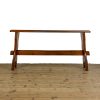 M-6853 Antique Pine Organ Bench Side Table (6)