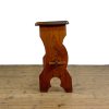 M-6853 Antique Pine Organ Bench Side Table (7)