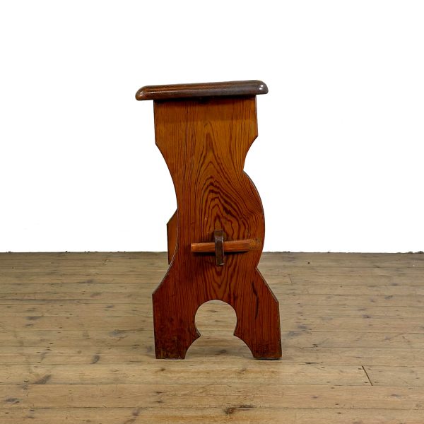 M-6853 Antique Pine Organ Bench Side Table (7)