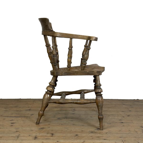 M-6854A Antique Captain Smokers Bow Armchair (2)