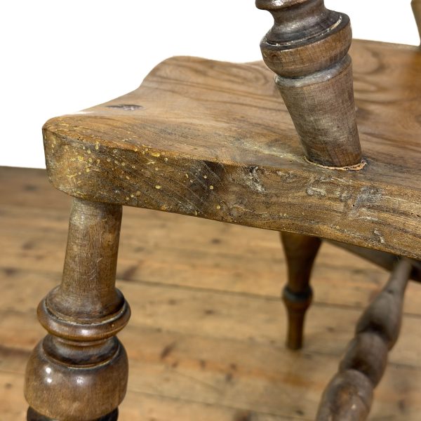 M-6854A Antique Captain Smokers Bow Armchair (8)