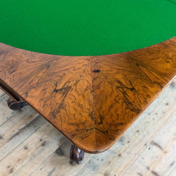 M-6882 Antique Victorian Walnut Foldover Card Table (1)