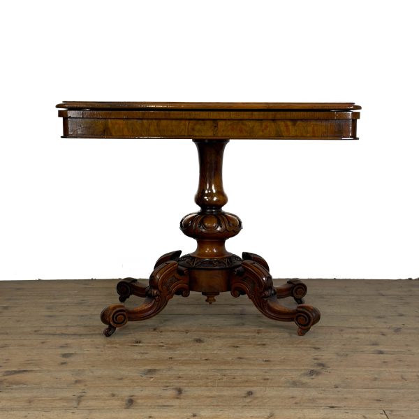 M-6882 Antique Victorian Walnut Foldover Card Table (2)