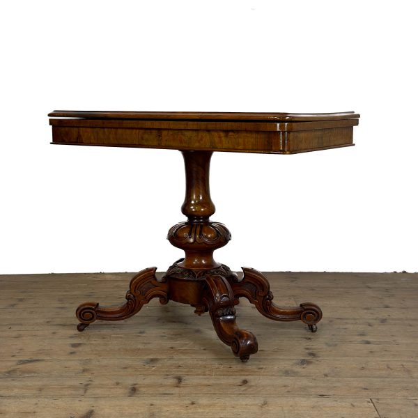 M-6882 Antique Victorian Walnut Foldover Card Table (3)