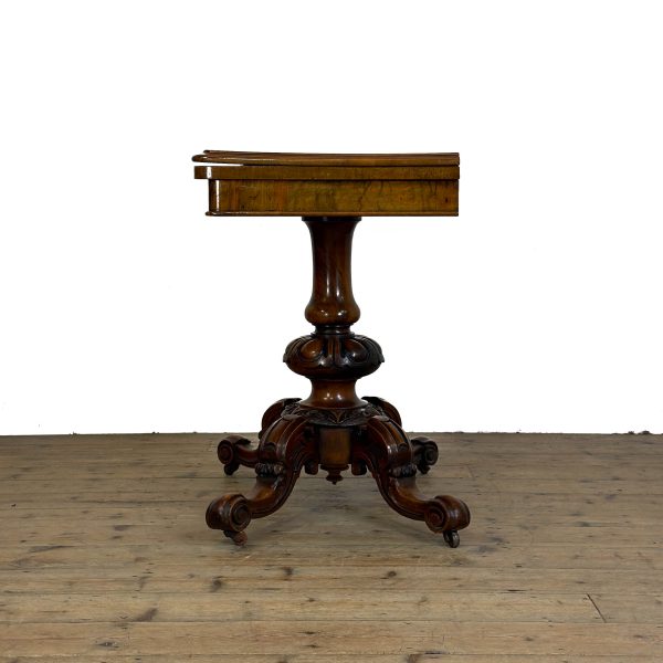 M-6882 Antique Victorian Walnut Foldover Card Table (5)
