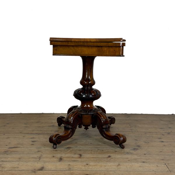 M-6882 Antique Victorian Walnut Foldover Card Table (6)