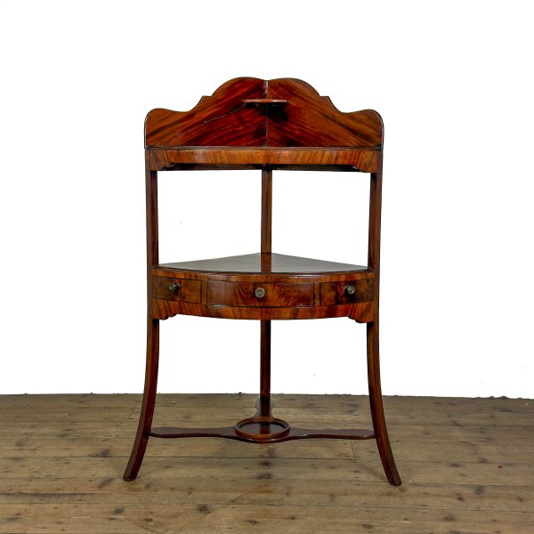 M-6921 Antique Mahogany Georgian Corner Washstand (2)