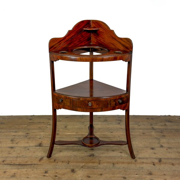 M-6921 Antique Mahogany Georgian Corner Washstand (3)