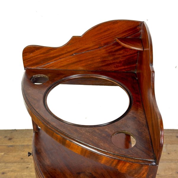 M-6921 Antique Mahogany Georgian Corner Washstand (5)