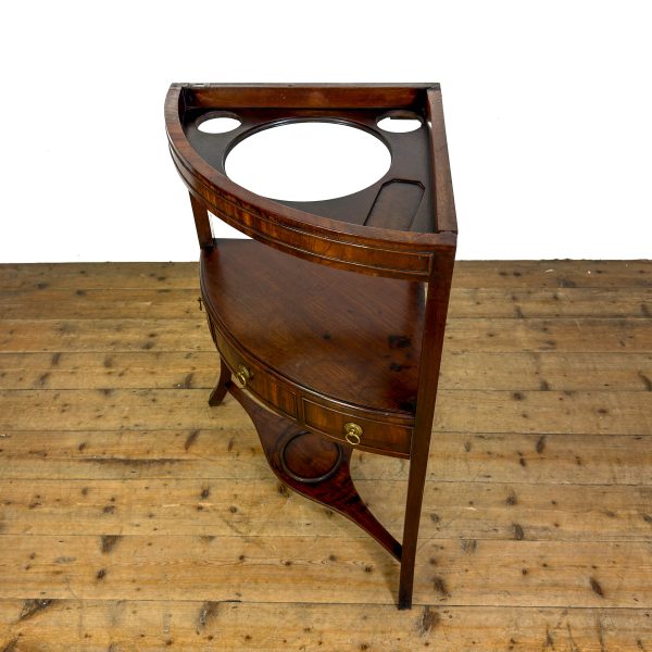 M-6922 Antique Georgian Mahogany Corner Washstand (1)