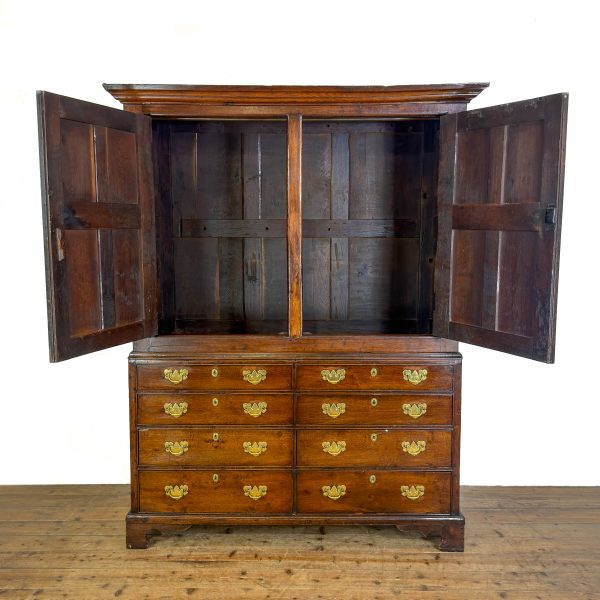 M-6928 Antique Georgian Oak Livery Cupboard (10)