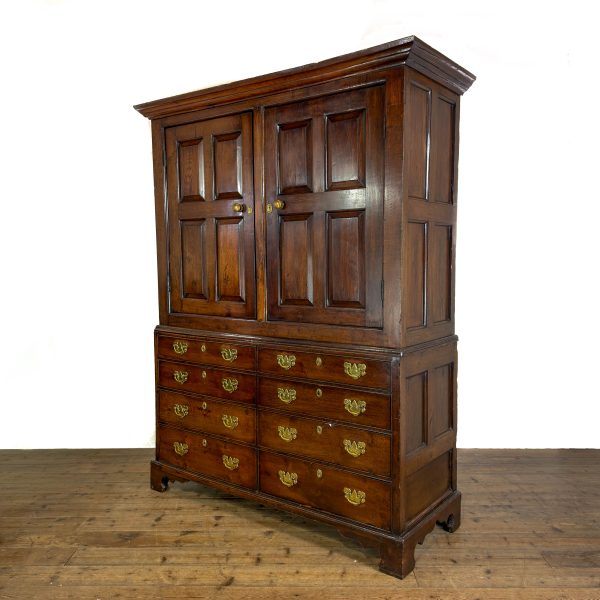M-6928 Antique Georgian Oak Livery Cupboard (12)