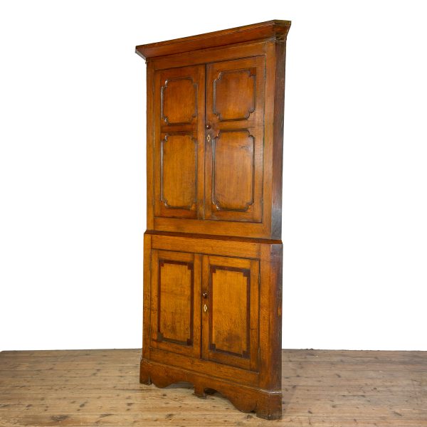 M-6935 Antique Georgian Oak Corner Cabinet (5)