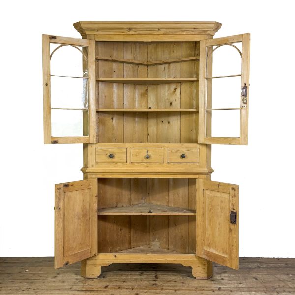 M-6938 Antique Stripped Pine Corner Cabinet (5)