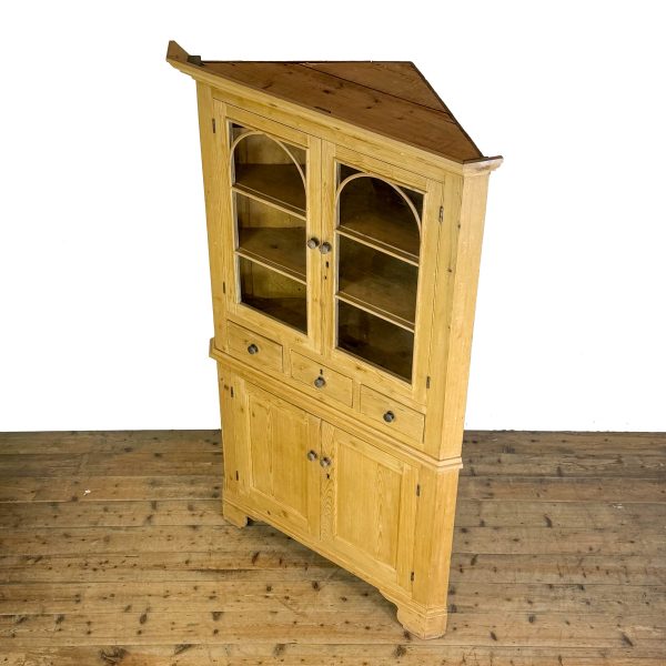 M-6938 Antique Stripped Pine Corner Cabinet (8)