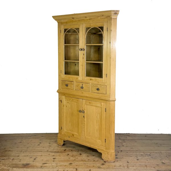 M-6938 Antique Stripped Pine Corner Cabinet (9)