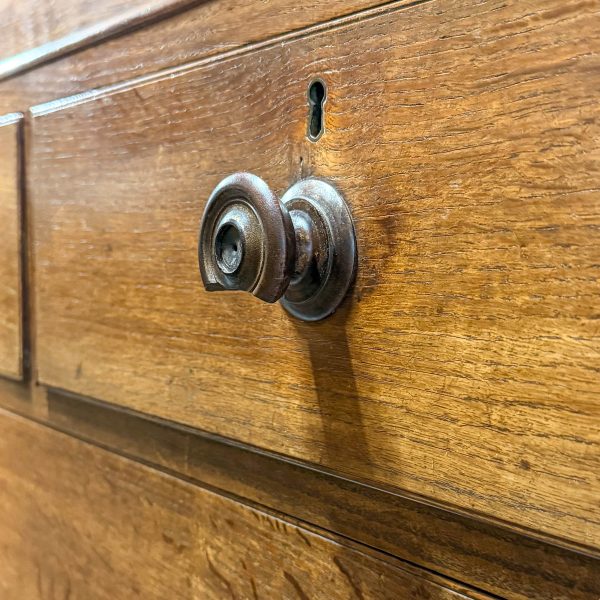 M-6939 Antique 19th Century Oak Linen Press Cupboard (2)