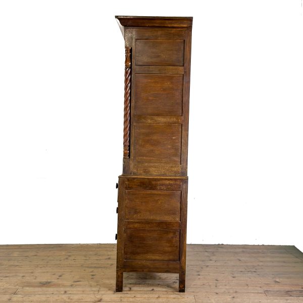 M-6939 Antique 19th Century Oak Linen Press Cupboard (9)