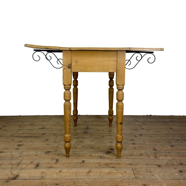 M-6940 Antique Pine Drop Leaf Kitchen Table (11)