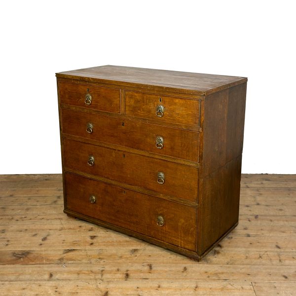 M-6943 Antique 19th Century Oak Chest of Drawers (1)