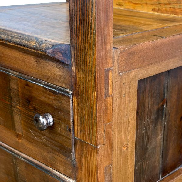 M-6945 Rustic Individual Pine Settle Bench (8)