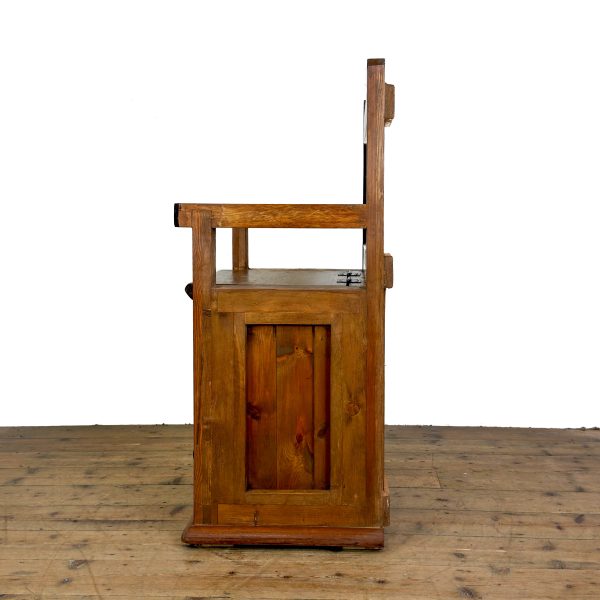 M-6946 Reclaimed Pine Single Settle with Drawer and Lift U (5)