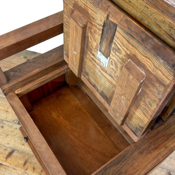 M-6946 Reclaimed Pine Single Settle with Drawer and Lift U (8)