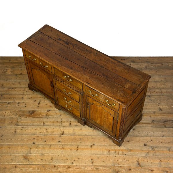 M-6955 Antique Georgian Oak Dresser Base Sideboard 6