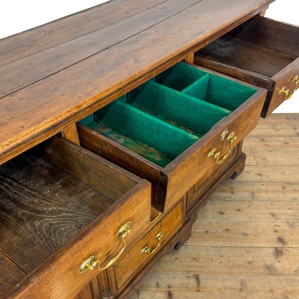 M-6955 Antique Georgian Oak Dresser Base Sideboard 10