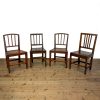 M-6743a Antique Set of Four Harlequin Oak Dining Chairs (1)
