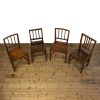 M-6743a Antique Set of Four Harlequin Oak Dining Chairs (12)
